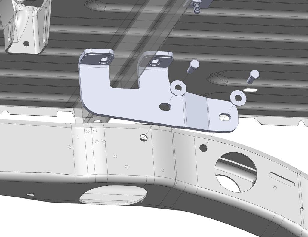 BRACKET PLACEMENT & BED HOLE LOCATIONS INSTALLATION Since most truck beds are not installed square to the frame or are the same distance from the back of the cab, the installer will need to make sure