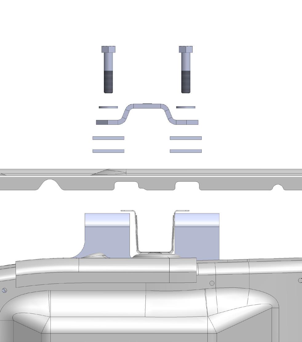 INSTALLATION 5. Examine the Mounting Brackets and note that there is a 1/8 thick tab located just below the slotted bolt hole in the top plate of the Mounting Bracket (above).