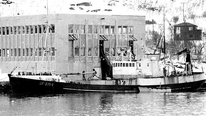 measurement: 245 grt. New engine fitted: Wichmann, 2- stroke/single acting, 6-cylinder, cyl. dim.: 380 x 420mm. 600 BHP. Renamed RINGBAS (SF-271-V). 1984 Condemned and scuttled in Nedstrandsfjorden.