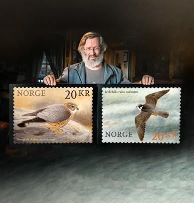 Sammlermappe zusammengefasst Zusätzlich zu den 2 Briefmarken mit Vogelaquarellen