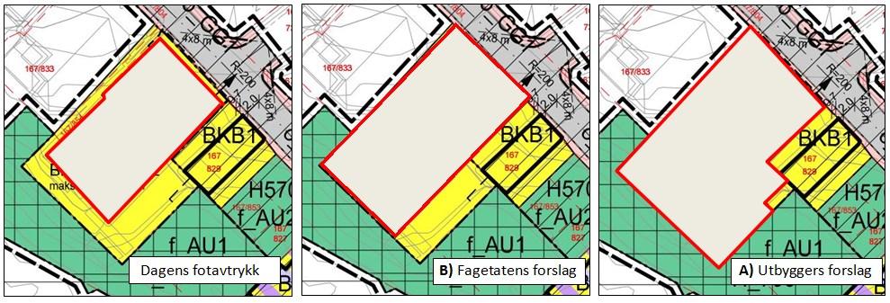 Forslagstiller har uttalt at de ikke ønsker å redusere byggegrensen ytterligere (se figur 2), da dette ikke passer inn med ønsket plangrep.