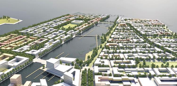 Bærekraft i Strandeiland, Amsterdam Oppstart 2022 8 000 boliger 750m strandlinje