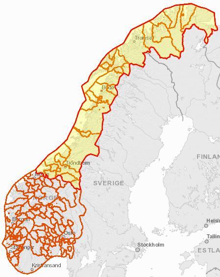 Figur 8: Nettselskapene uthevet i gult har til sammen 610 000 nettkunder.