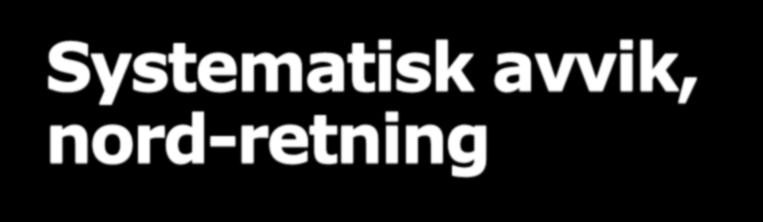 Systematisk avvik, nord-retning E1 viser stort avvik, og lignende utvikling i.l.a. oktober for de 3 stasjonene E1E5a og E1E5b er vinnerne, men større avvik enn forventet i Honningsvåg (ca.