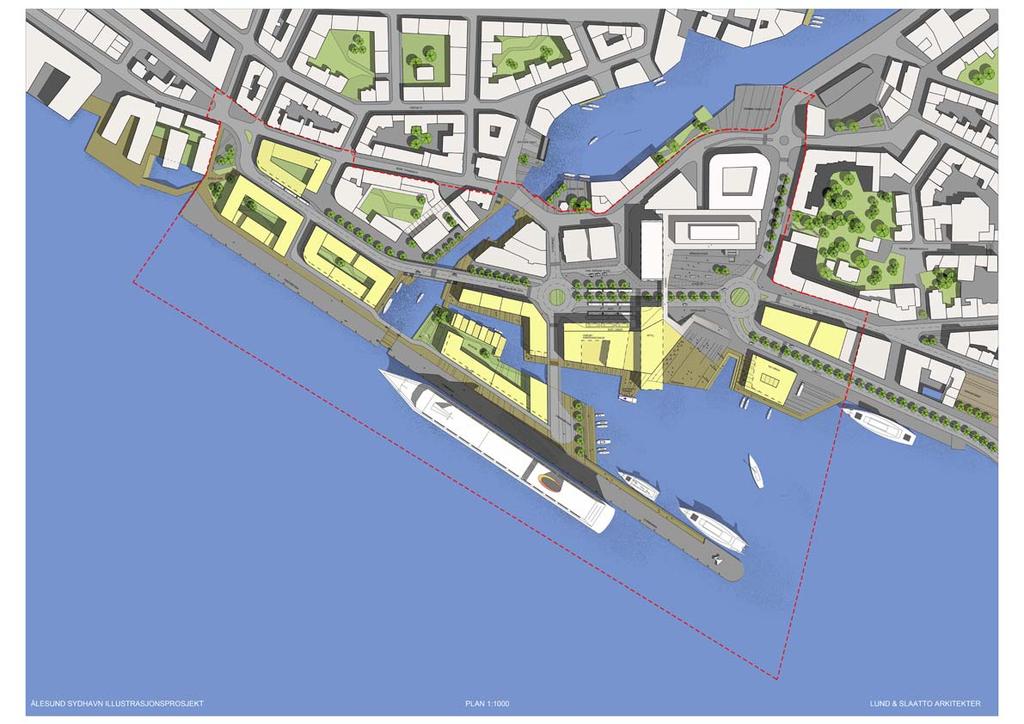 Scenarier om økt havstigning case Ålesund Byutvikling på tidligere havneareal på byens sørside Reguleringsplan vedtatt i bystyret 23. april 2009 Reg.
