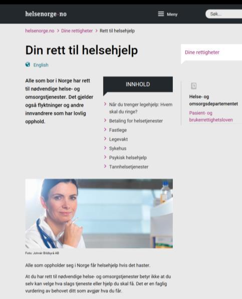 Helsepersonelloven Helsepersonell skal gi den helsehjelpen de