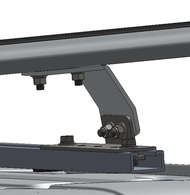 2.2.3 Center the crossbars on the vehicle, then tighten all the C feet to the crossbars.