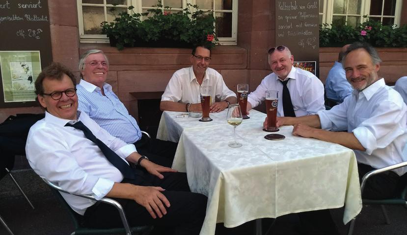 Fra venstre: Rolf Gasser, Hans-Peter Musing, Benedict Zenhasern, Øyvind Svåsand og Espen Aas. Vi alle dro nedover på torsdagen, slik at vi kunne ha litt sight-seeing i Basel.