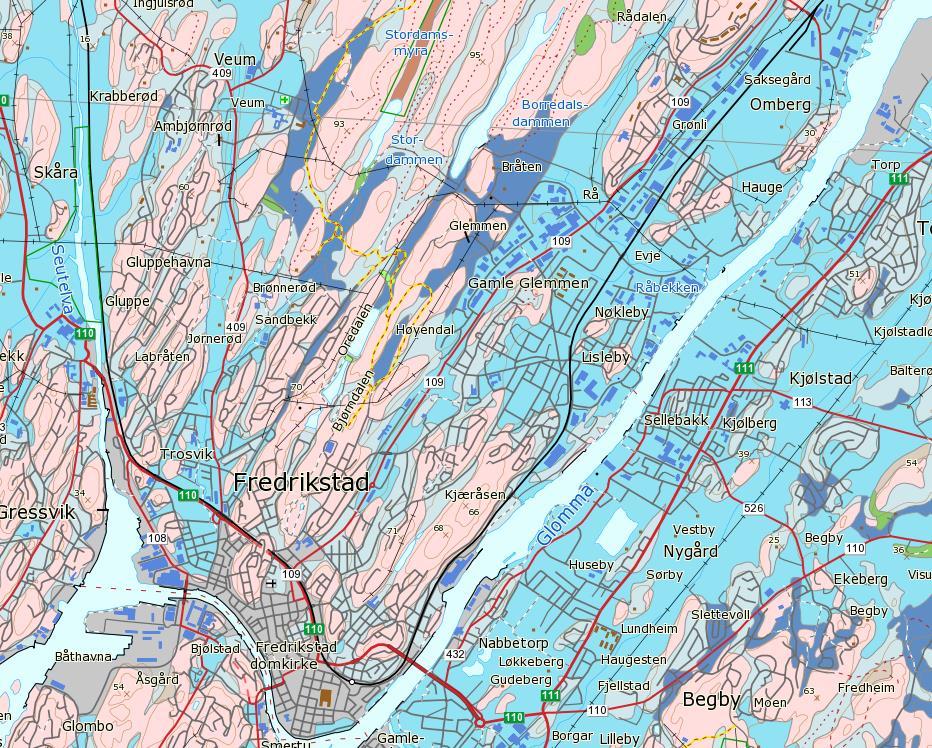 13 av 54 Kvartærgeologi beskrives nærmere i «Ingeniørgeologisk rapport for strekningen Seut-Rolvsøy» [3].