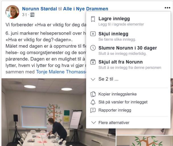 4. Din nyhetsvegg Din nyhetsvegg er tilpasset deg og vil lære deg bedre å kjenne ettervhert som du tar Workplace i aktiv bruk.