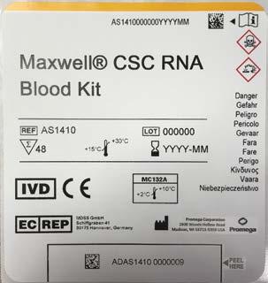 7. Instrumentkjøring Maxwell CSC RNA Blood-metoden kan lastes ned fra Promega-nettstedet: www.promega.com/resources/tools/ maxwellcscmethod.