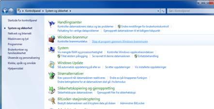 Grunnleggende betjening Konfigurere Windows-brannmur (for Windows 7) Tillat deling av filer og skrivere, og angi porten som