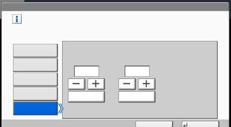 Klargjøring for bruk 1 Trykk System Menu-tasten. 2 2 Trykk [Felles], [Neste] i Original/Papir, [Neste] i Innstilling sidemater, og deretter [Endre] i Papirstørrelse.