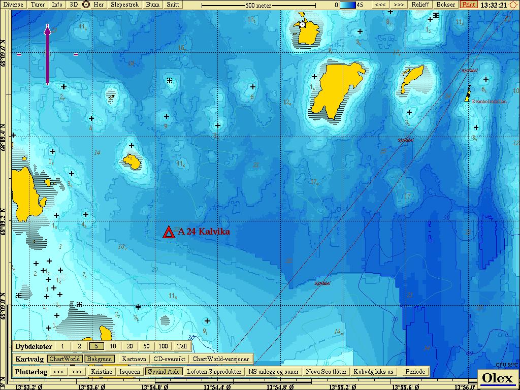 2.16 Område A24 Kalvika Akvakulturområdet A24 Kalvika (Figur 18) er et relativt stort område nord-øst for Stamsund. Området har gode dybdeforhold, men en del eksponert mot sør og øst.
