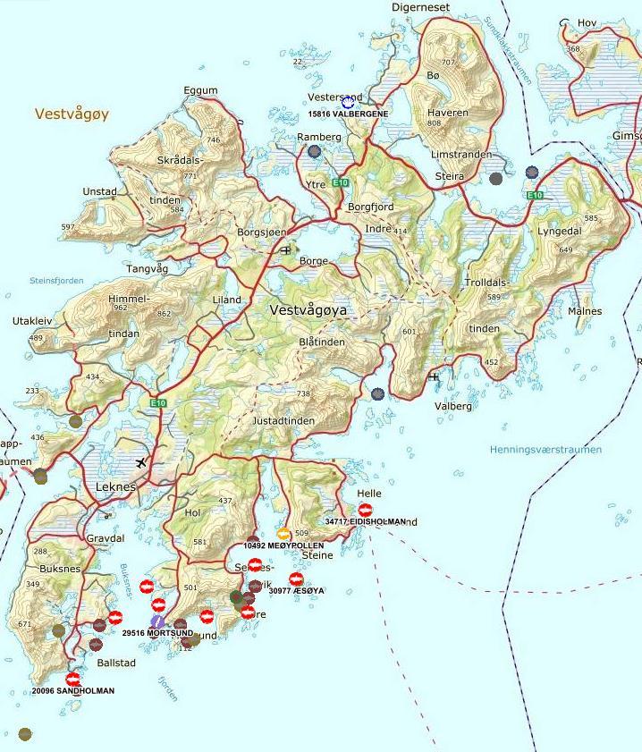 1 Innledning 1.1 Nåværende akvakulturområder Vestvågøy Vestvågøy kommune har i någjeldende kommuneplan avsatt 44 områder i sjø til akvakulturformål. Kommuneplanens arealdel er godkjent i 2008.