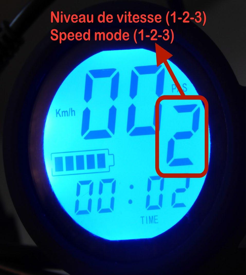 instillinger / Speed mode select Når du er i hovedmenyen, trykk power for å forandre farts-modus.