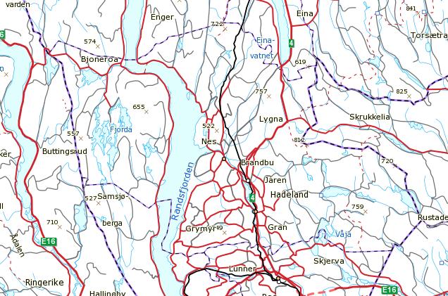 4. Gran kommune og Lunner kommune 4.1 Generelt Gran kommune Gran kommune ligger sør i Oppland fylke. Arealet er ca. 757 km 2. Gran hadde 13.707 innbyggere den 01.01.17.