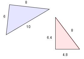 største og arealet av den minste trekanten?