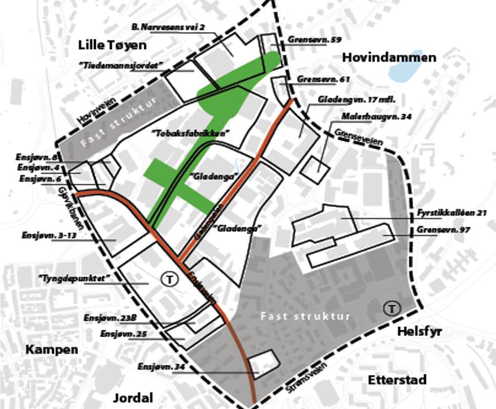 Reguleringsplaner Hovinveien 45 Grenseveien 91 m.fl.