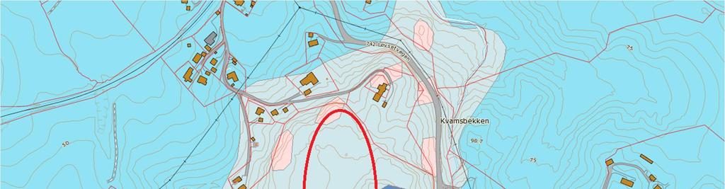 Figur 1: Kvartærgeologisk kart over området (www.ngu.no) Marin grense i området ligger på ca. +174 ifølge NVE sine nettsider.