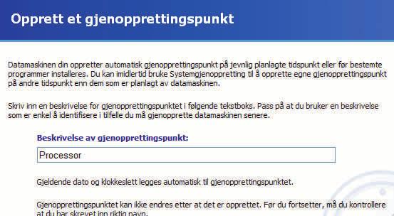 Sånn lager du et systemgjenopprettingspunkt i Windows XP Windows XP oppretter