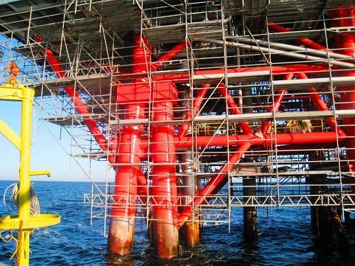 Duplex System Systemet med galvanisk primer Oljeplatform Rom Petrol, Svartehavet overmalt med våre egne malinger.