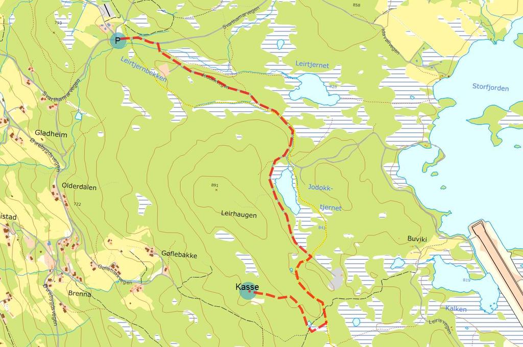 2 Hoksetberget (860 moh.) Kjørebeskrivelse: Fra E16 i Fagernes sentrum, kjør mot Skrautvål. Ta til høyre opp Svarthamarvegen, rett etter Skrautvål kirke. Følg vegen til Valdres Skisenter.