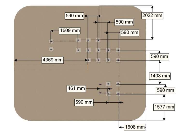 Plassering av forankringer / Ground plan / Placering av förankringar N UK S