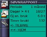 På Søvnkvalitet-skjermbildet, kan du alltids se timene brukt under siste økt, og hvis aktivert av