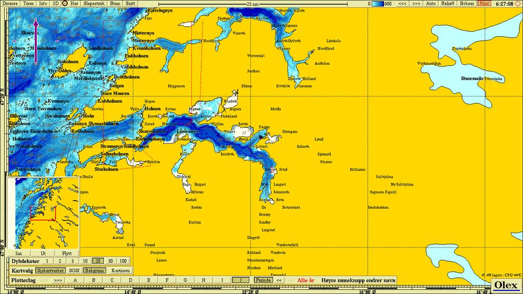 Figur 2.1.2 Topografisk kart (nordlig orientering) med avmerking av lokaliteten. Kartdatum WGS84 Figur 2.