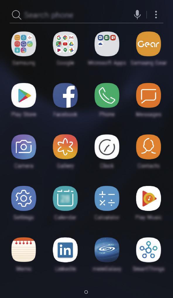 Grunnleggende Appskjermbildet Appskjermbildet viser ikoner for alle apper, inkludert nylig installerte apper.