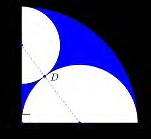 Oppgave 7 (4 poeng) Nettkode: E 4QX7 Figuren ovenfor viser en halvsirkel med sentrum i og radius en halvsirkel med sentrum i og radius en kvart sirkel med sentrum i og radius De to