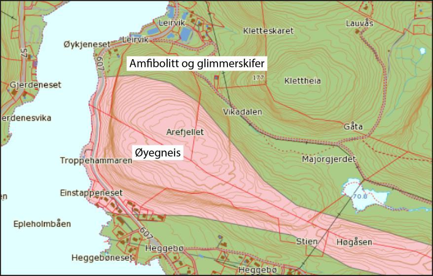 3. Geologi I dette kapittelet vil bergart, skredfare og skjeringar bli beskrive og vurdert. Tilrådingar blir vurdert for dei enkelte strekningane, og er oppsummert i kapittel 4. 3.