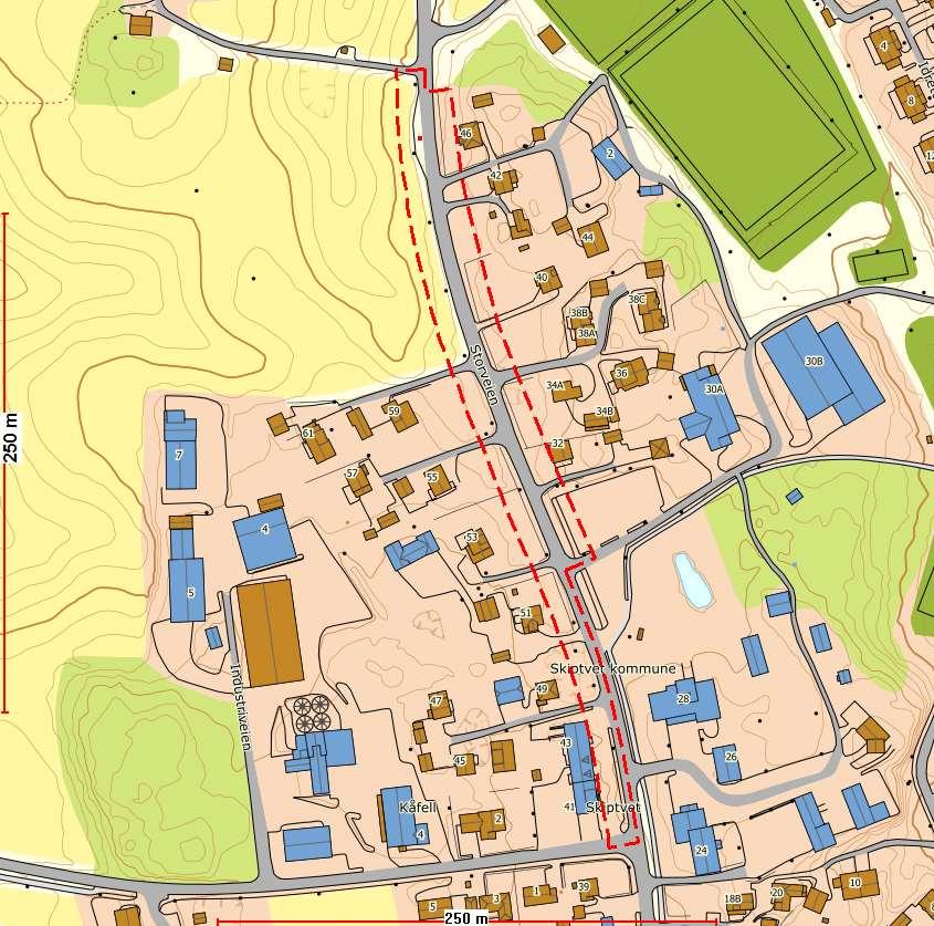 Detaljert vurdering i tettstedet Meieribyen kart 5: 5A mellom idrettsveien - Lundsveien Hoved premissa i Meieribyen er å planlegge GSV mest mulig på begge sider av Storveien.
