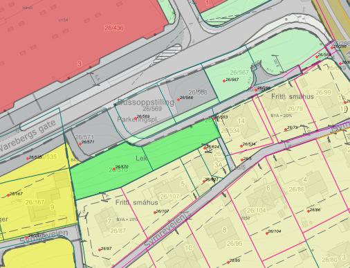 boligbebyggelse og ligger som influensområde for bystukturerende bussveitrasé, omtrent 260 meter i luftlinje fra