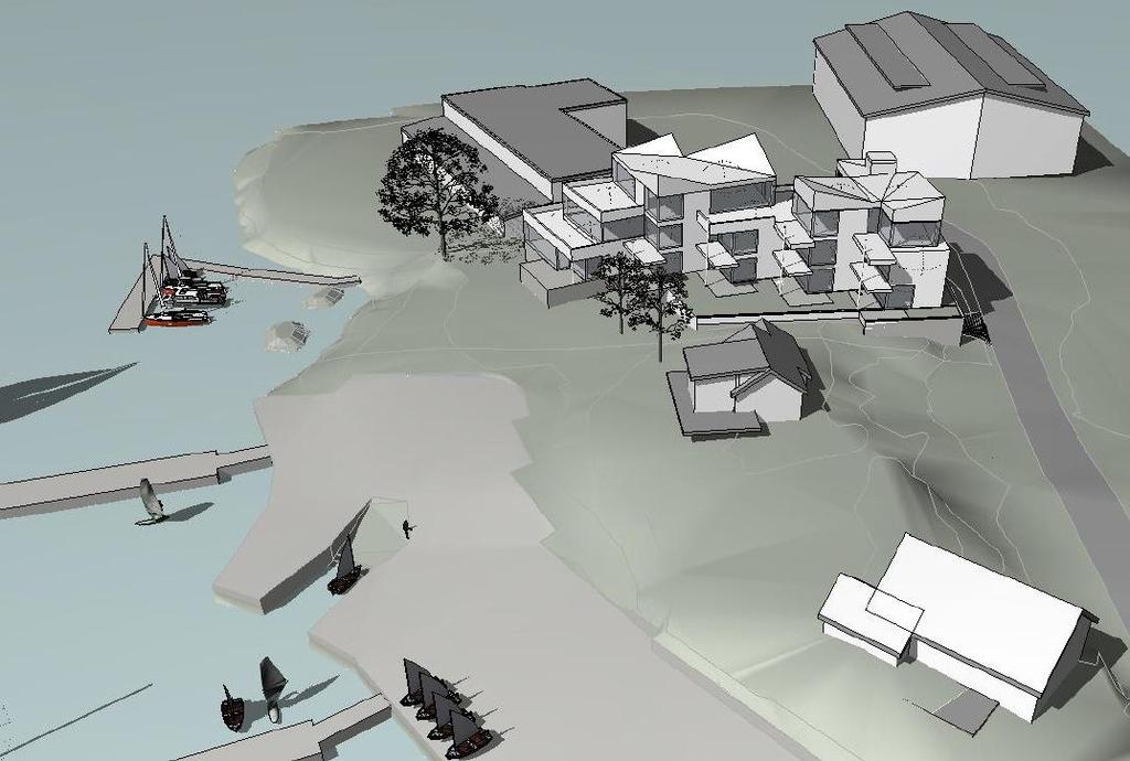 3 Planforslag Det planlegges å bygge ut boliger i Husvikholmen 6, og dette vil involvere rivning av eksisterende boliger på eiendommene. Planforslaget legger opp til en utbygging av 10 boliger.