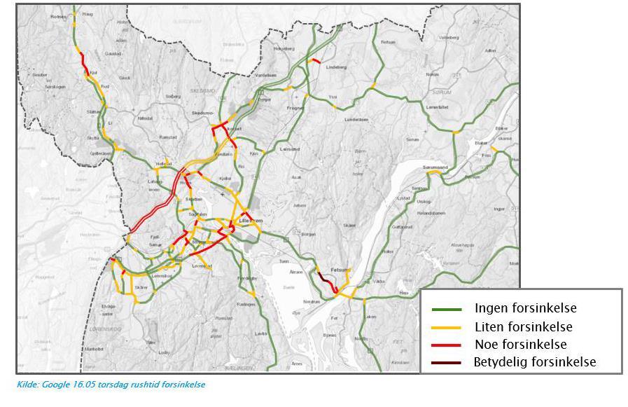 Forsinkelser ettermiddag rushtid Store trafikale utfordringer