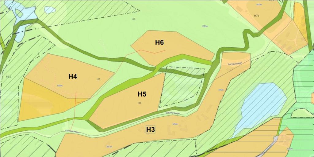 Figur 1 Utsnitt fra kommunedelplan Reguleringsplaner i området Planområdet grenser til Kvitfjell H3 i sør.