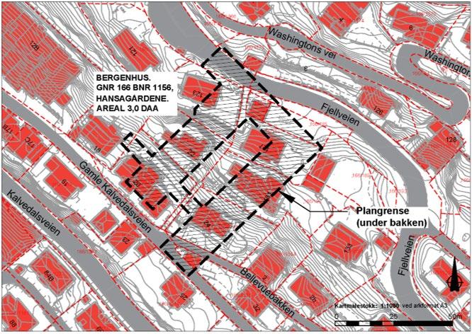 1 Avgrensning av planområdet 3.2 Stedets karakter og landskap Planområdet er et fjellanlegg, som er en mindre del av reguleringsplan for Hansagården fra 2004 og disponert etter denne planen.