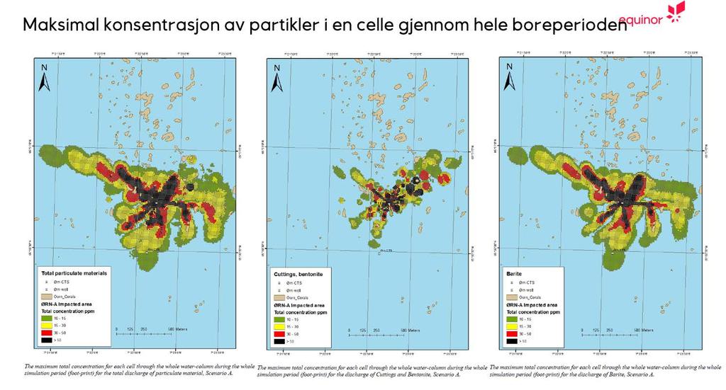 modellert for letebrønn Ørn 7 Modellering av høyeste konsentrasjon