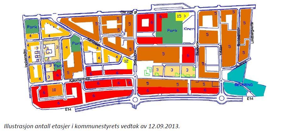 Kort om prosessen Politisk intensjonsvedtak september 2013 - Ønske om å øke byggehøydene i forhold til gjeldende plan fra 2008