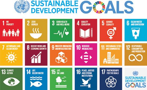 BÆREKRAFTIG VEKST BÆREKRAFTS- MÅLENE 2030-agendaen for bærekraftig utvikling ble introdusert for FNs medlemsland i september 2015. Den legger frem 17 forpliktende mål for bærekraftig utvikling.