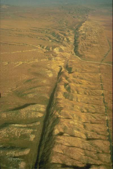 Aerial view of San Andreas fault http://www.ngdc.noaa.