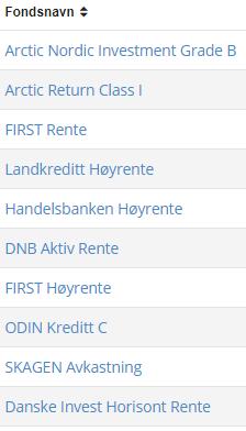 Handelsbanken Høyrente, lansert 7. juli 2011 Risikojustert avkastning Måles ved Sharpe Ratio og kan hentes på fondssidene til Oslo Børs Siste 7 år er fondet på 5.