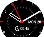 Nedtellingstidtakeren legges til på den grunnleggende klokkevisningen. Når nedtellingen er slutt, varsler klokken deg ved å vibrere.