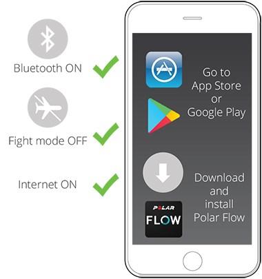 FØR TILKOBLING AV EN TELEFON: Last ned Flow-appen fra App Store eller Google Play. Kontroller at Bluetooth er aktivert på telefonen din, og at flymodus er deaktivert.