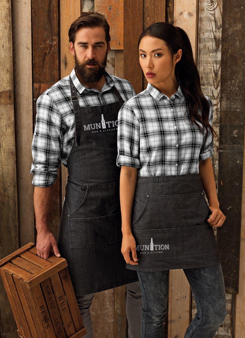 UNIFORMS THAT WORK FOR YOU P126 JEANS STITCH APRONS NEW!
