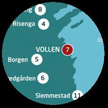 Senterpartiet SV - Sosialistisk Venstreparti Venstre Valgkrets 6 Hovedgården: Heggedal idrettshall Valgkrets 7 Vollen: