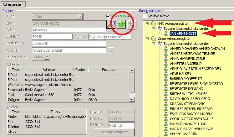 5. NHN Adresseregister er listen som finnes hos Norsk Helsenett (dvs en nasjonal liste som skal være oppdatert og korrekt).