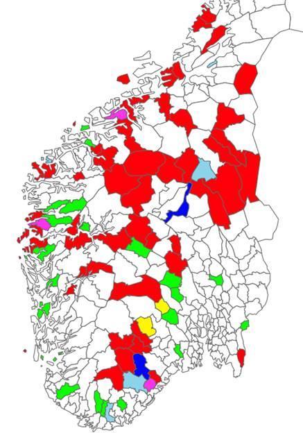 Sør-Norge tilskudd 2019 - småkommunetillegget Under 3200 innbyggere, skatter u/ 120 pst av landsgjennomsnitt og nivå avhengig av distriktsindeks, i alt 425 mill.